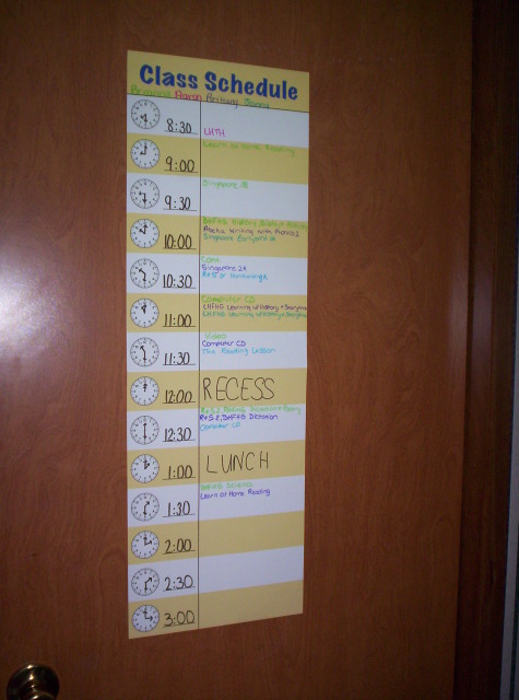 Dry Erase Schedule